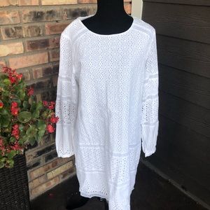 Ralph Lauren white eyelet long sleeve dress sz 12